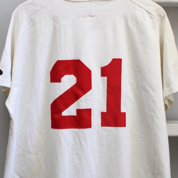 White and Blue Baseball Shirt - Picture 4 of 6